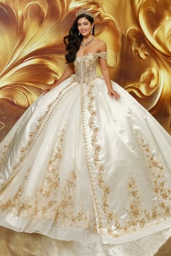 Princesa by Ariana Vara Style #pr30210 #1 Ivory/Gold thumbnail