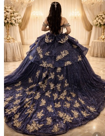Maggie By Alborada Style #Alexandria #1 Navy/Gold thumbnail